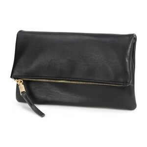 Black Leather Clutch Bag